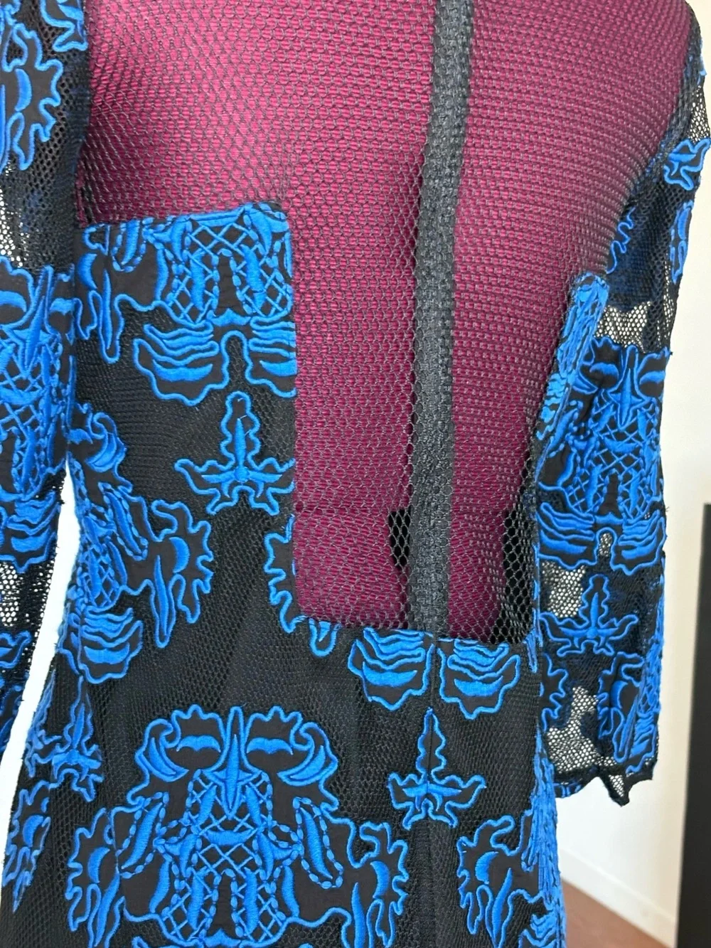 NEW with tags SANTIERI Blue-Black Sachin and Babi DRESS SZ 4 retail $595